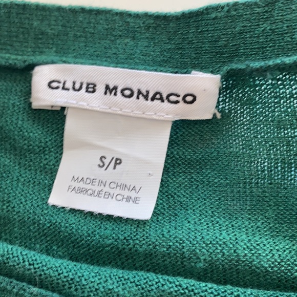 NWOT. Club Monaco Green Pull-Over along-Sleeve Sweater. Size S/P. - Picture 4 of 4